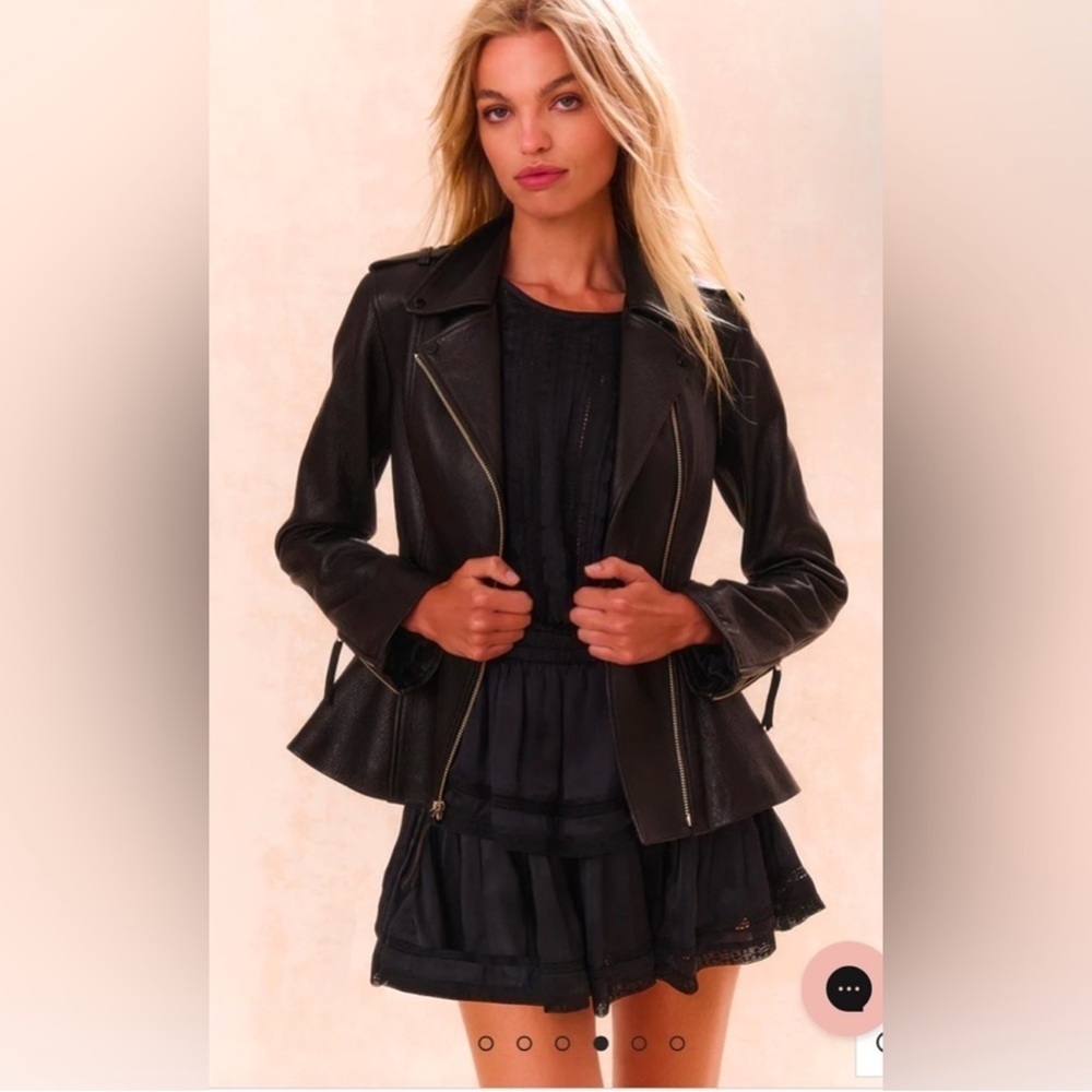 LoveShackFancy Black Ruffle Mini Dress - Picture 3 of 12